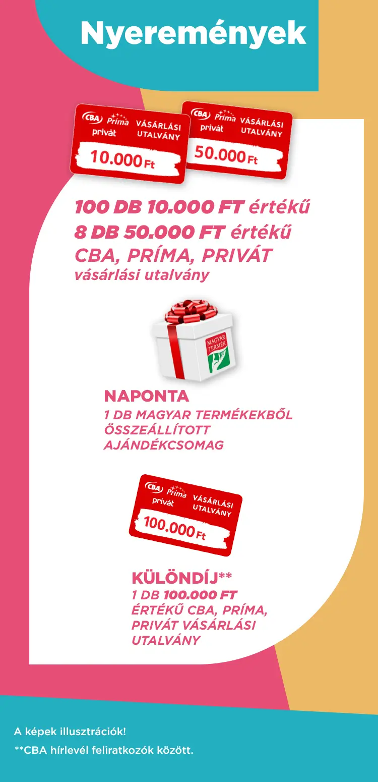 A promócióban megnyerhető nyeremények plakátképe.